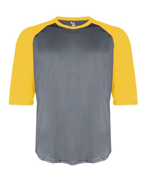 Badger Men's B-Core Three-Quarter Sleeve Baseball T-Shirt 4133