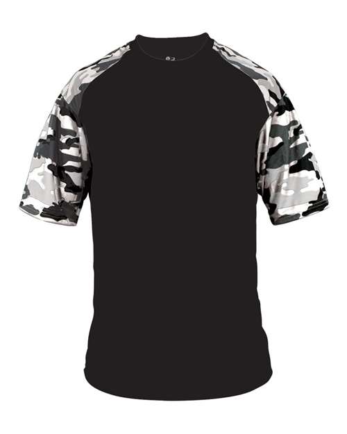 Badger Men's Camo Sport T-Shirt 4141 - Black/ White Camo