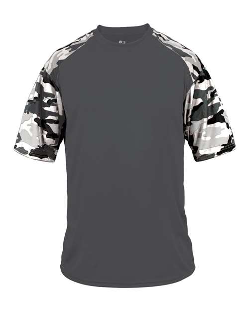 Badger Men's Camo Sport T-Shirt 4141 - Graphite/ White Camo