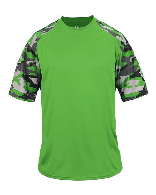 Badger Men's Camo Sport T-Shirt 4141 - Lime/ Lime Camo