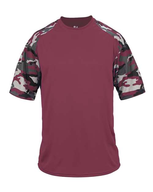 Badger Men's Camo Sport T-Shirt 4141 - Maroon/ Maroon Camo