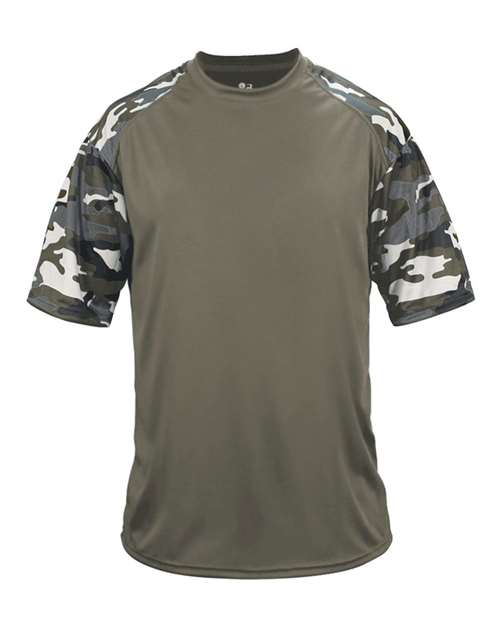 Badger Men's Camo Sport T-Shirt 4141 - OD Green/ OD Green Camo