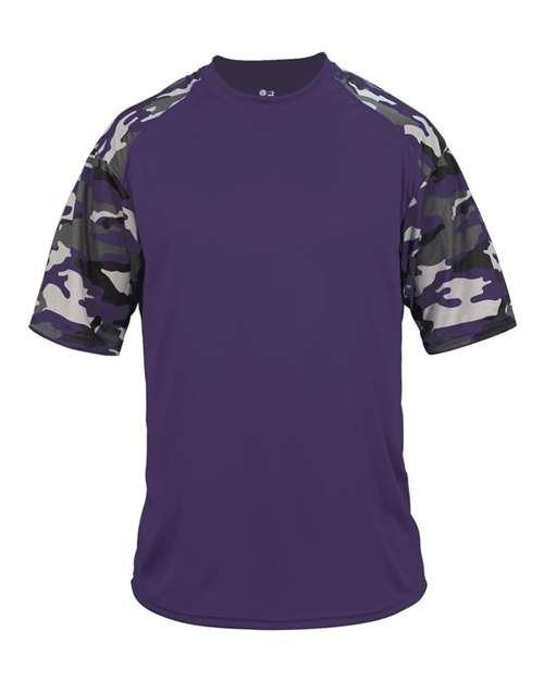 Badger Men's Camo Sport T-Shirt 4141 - Purple/ Purple Camo