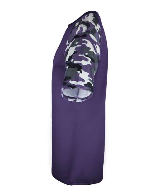 Badger Men's Camo Sport T-Shirt 4141 - Purple/ Purple Camo