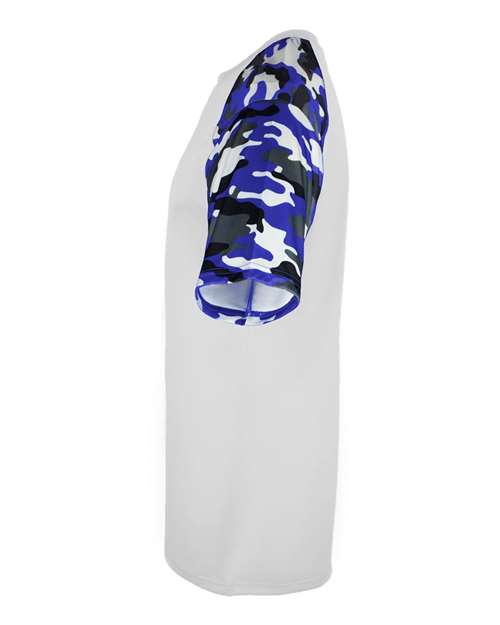 Badger Men's Camo Sport T-Shirt 4141 - White/ Royal Camo