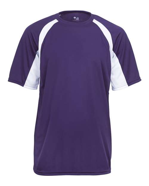 Badger Men's B-Core Hook T-Shirt 4144 - Purple/ White