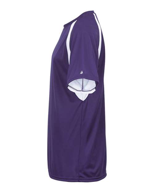 Badger Men's B-Core Hook T-Shirt 4144 - Purple/ White