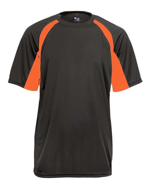 Badger Men's B-Core Hook T-Shirt 4144 - Graphite/ Safety Orange