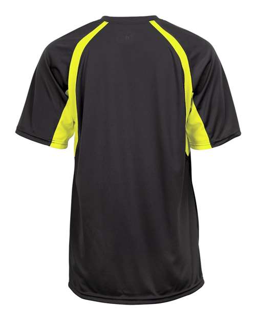 Badger Men's B-Core Hook T-Shirt 4144 - Graphite/ Safety Yellow