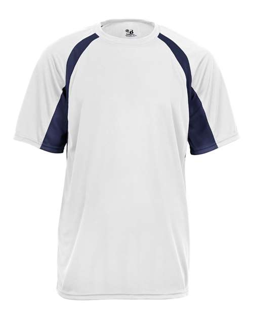 Badger Men's B-Core Hook T-Shirt 4144 - White/ Navy