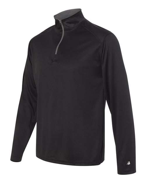 Badger Men's B-Core Quarter-Zip Pullover 4102 - Black/ Graphite