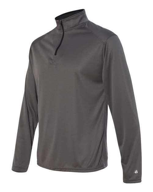 Badger Men's B-Core Quarter-Zip Pullover 4102 - Graphite/ Black