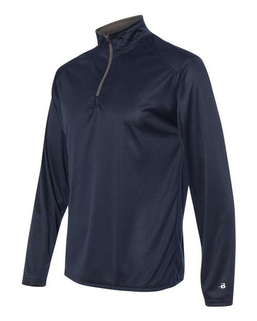 Badger Men's B-Core Quarter-Zip Pullover 4102 - Navy/ Graphite