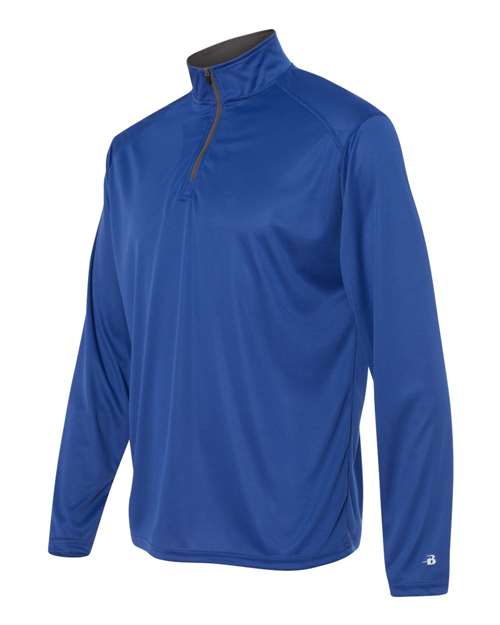 Badger Men's B-Core Quarter-Zip Pullover 4102 - Royal/ Graphite