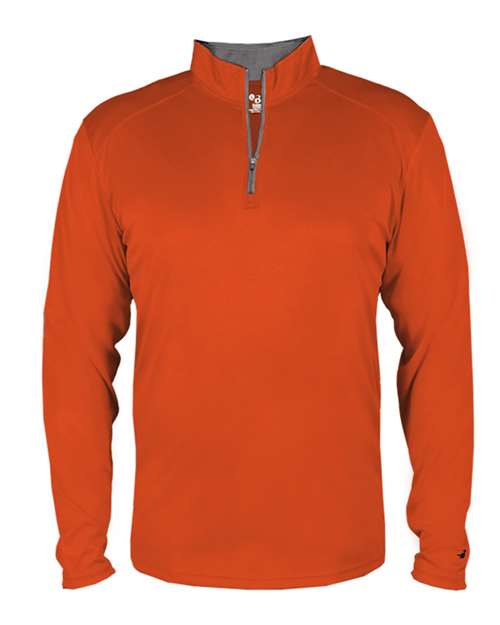 Badger Men's B-Core Quarter-Zip Pullover 4102 - Burnt Orange/ Graphite