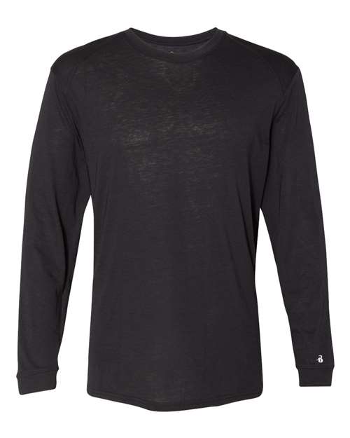 Badger Men's Triblend Performance Long Sleeve T-Shirt 4944 - Black
