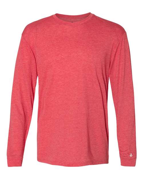 Badger Men's Triblend Performance Long Sleeve T-Shirt 4944 - Red Heather