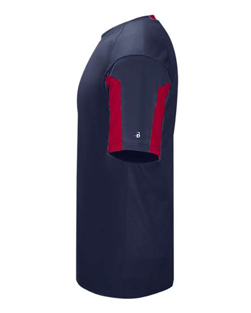 Badger Men's Striker T-Shirt 4176 - Navy/ Red
