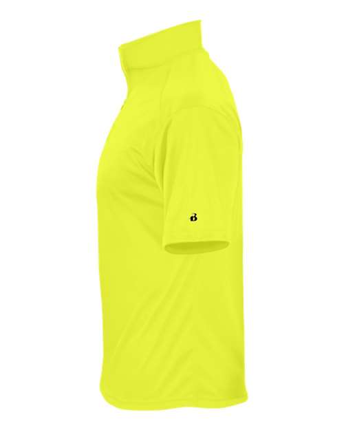 Badger Men's B-Core Short Sleeve Quarter-Zip 4199 - Safety Yellow/ Graphite