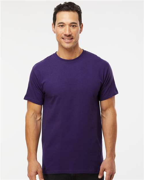 M&O Men's Gold Soft Touch T-Shirt 4800 - Purple