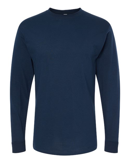 M&O Unisex Gold Soft Touch Long Sleeve T-Shirt 4820 - Deep Navy