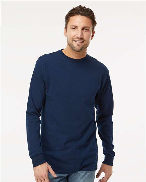 M&O Unisex Gold Soft Touch Long Sleeve T-Shirt 4820 - Deep Navy