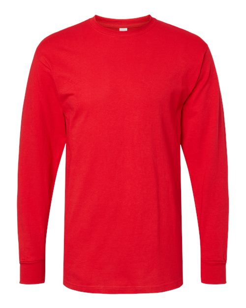 M&O Unisex Gold Soft Touch Long Sleeve T-Shirt 4820 - Deep Red
