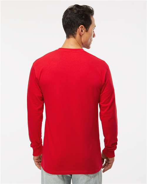 M&O Unisex Gold Soft Touch Long Sleeve T-Shirt 4820 - Deep Red