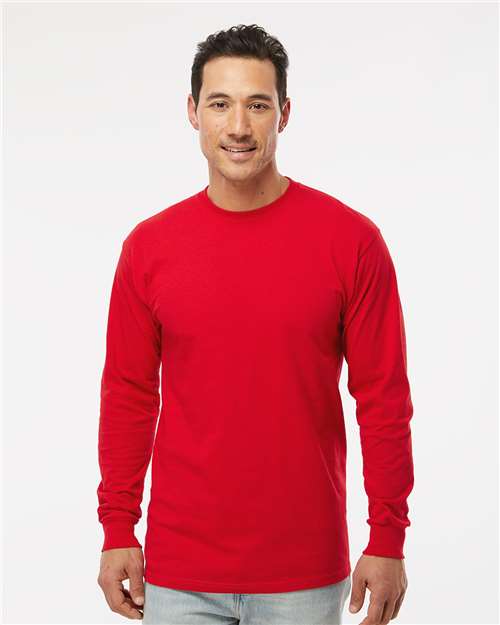 M&O Unisex Gold Soft Touch Long Sleeve T-Shirt 4820 - Deep Red