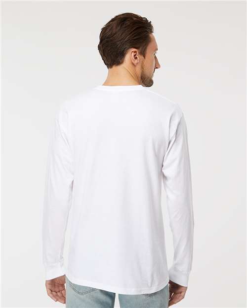 M&O Unisex Gold Soft Touch Long Sleeve T-Shirt 4820 - White