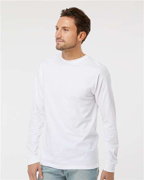 M&O Unisex Gold Soft Touch Long Sleeve T-Shirt 4820 - White
