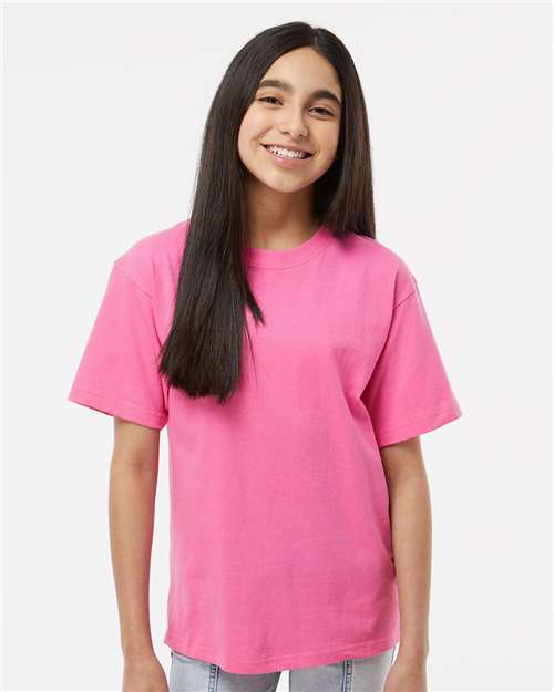 M&O Youth Gold Soft Touch T-Shirt 4850 - Azalea