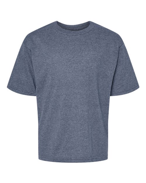 M&O Youth Gold Soft Touch T-Shirt 4850 - Heather Navy