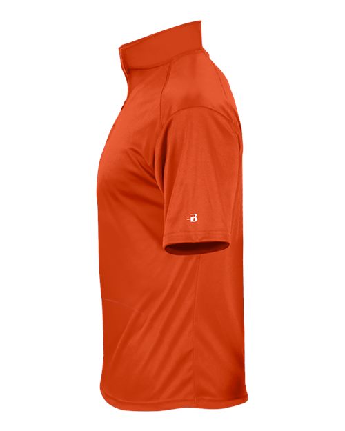 Badger Men's B-Core Short Sleeve Quarter-Zip 4199 - Burnt Orange/ Graphite